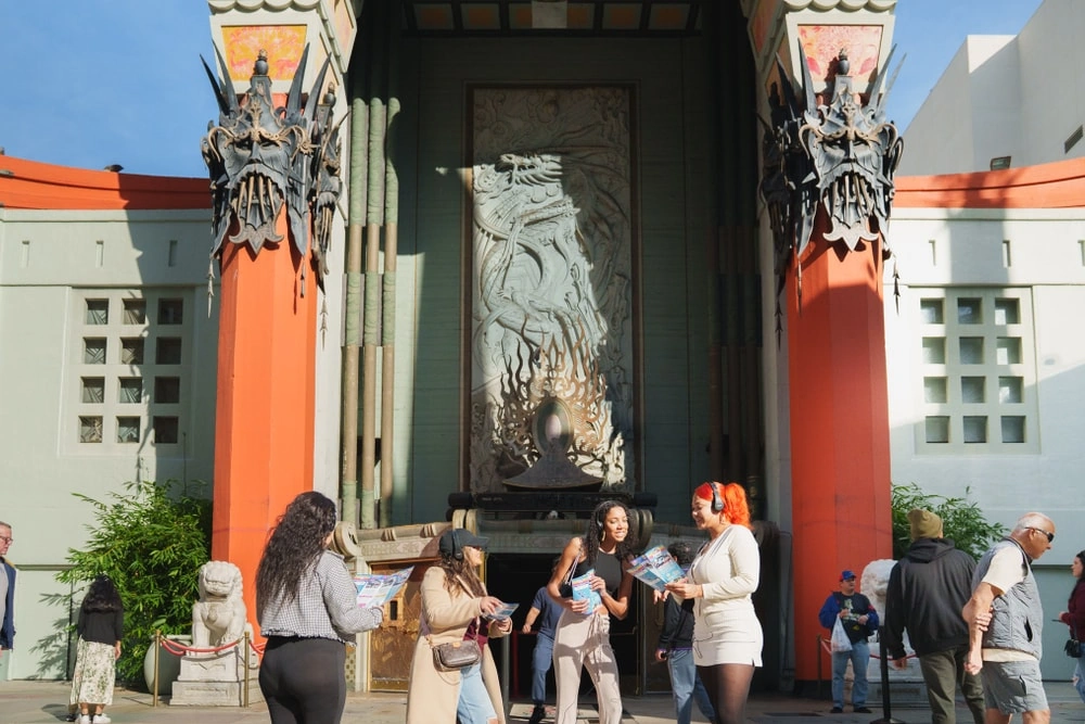 Private Hollywood tour group outside TCL Chinese Theatre