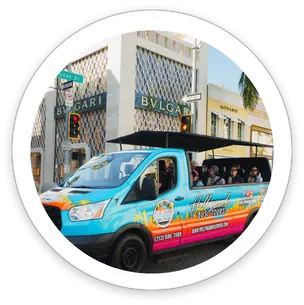 Hollywood Bus Tour Open Air Vehicle